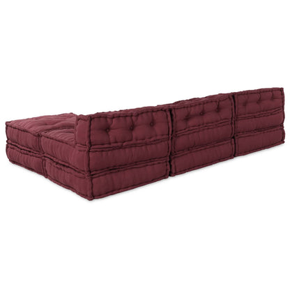 Unità di Divano Modulare 4 pcs Bordeaux Tessuto | homemem39