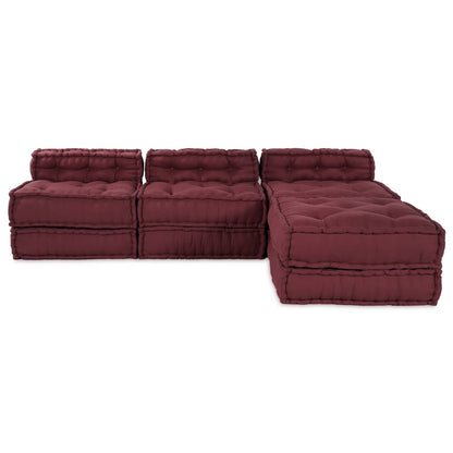 Unità di Divano Modulare 4 pcs Bordeaux Tessuto | homemem39