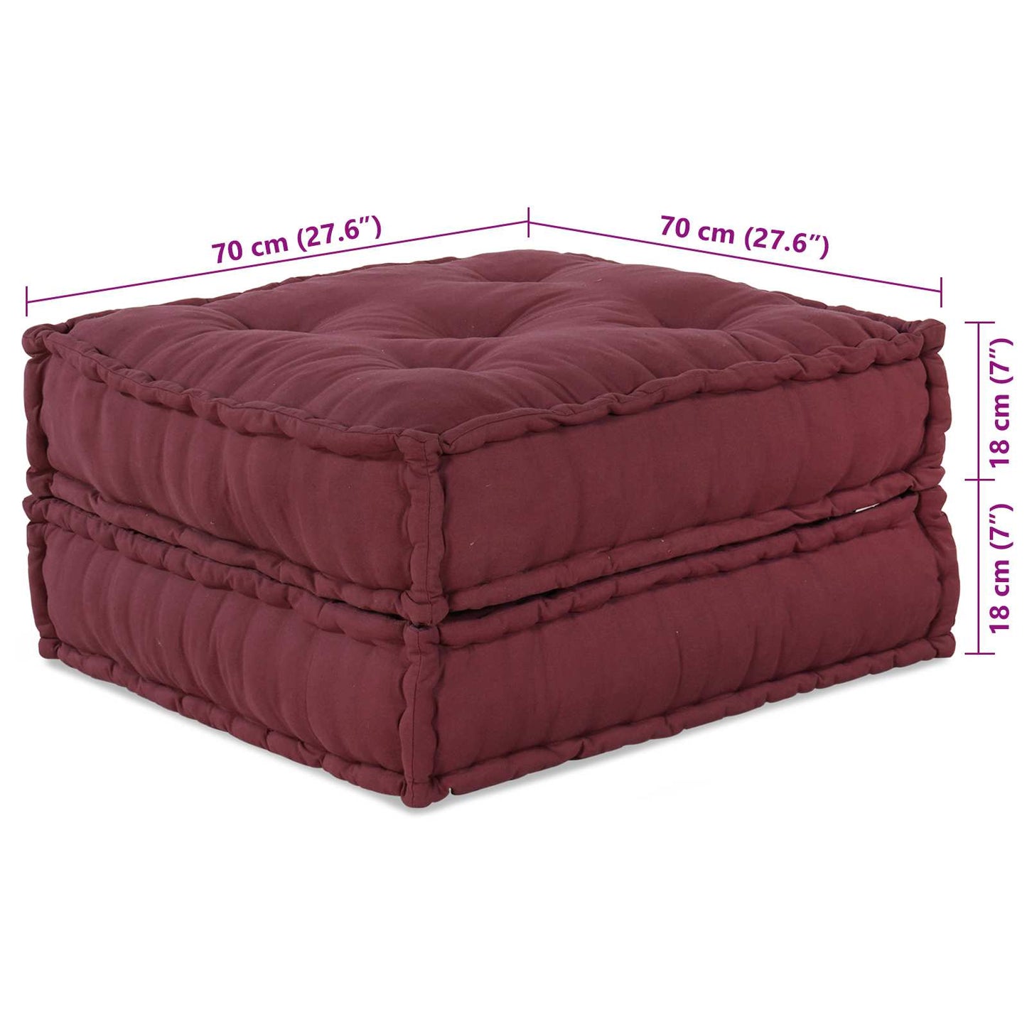 Unità di Divano Modulare 2 pcs Bordeaux 140 x 70 x 36 cm | homemem39
