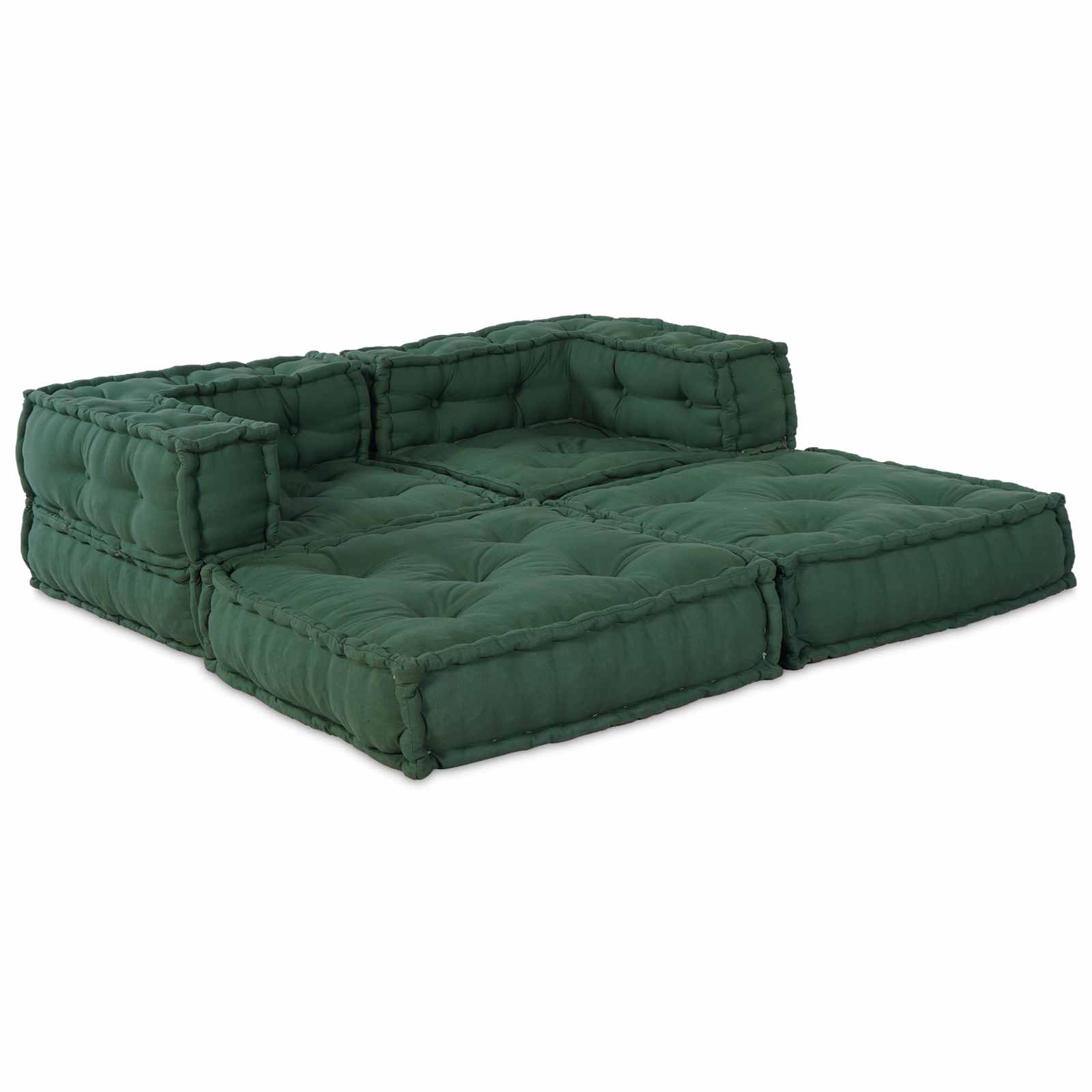 Unità di Divano Modulare 2 pcs Verde 140 x 70 x 56 cm Tessuto | homemem39