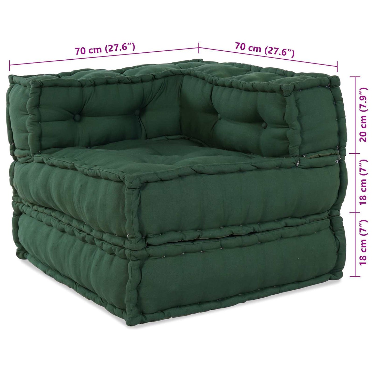 Unità di Divano Modulare 2 pcs Verde 140 x 70 x 56 cm Tessuto | homemem39