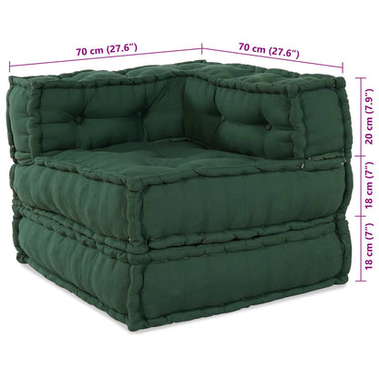 Unità di Divano Modulare 2 pcs Verde 140 x 70 x 56 cm Tessuto | homemem39