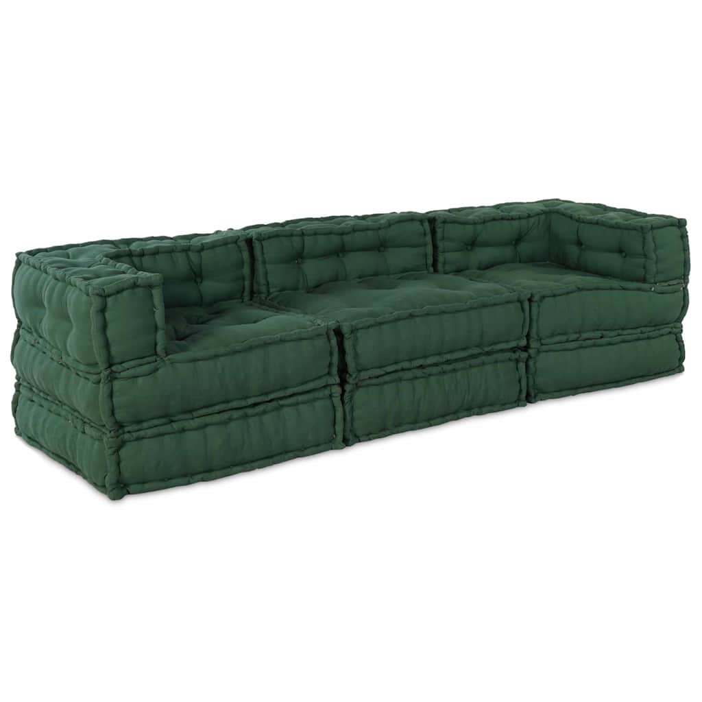 Unità di Divano Modulare 3 pcs Verde Tessuto | homemem39