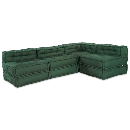 Unità di Divano Modulare 4 pcs Verde Tessuto | homemem39