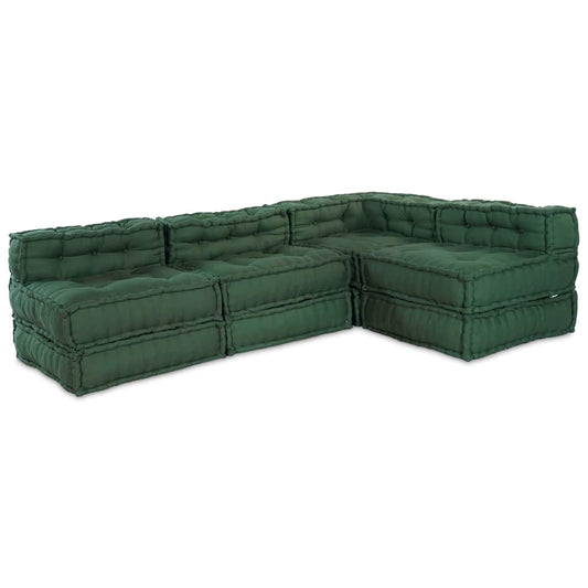 Unità di Divano Modulare 4 pcs Verde Tessuto | homemem39