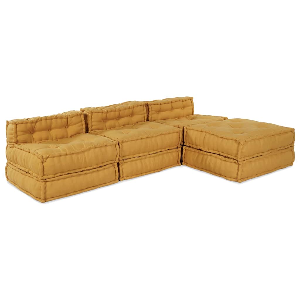 Unità di Divano Modulare 4 pcs Giallo Tessuto | homemem39