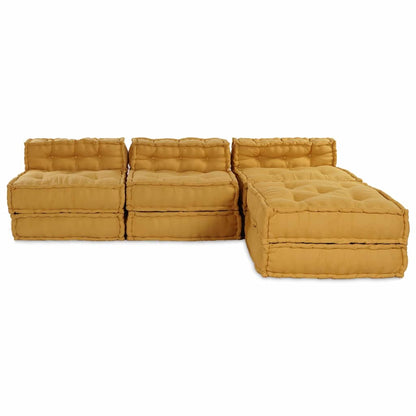 Unità di Divano Modulare 4 pcs Giallo Tessuto | homemem39
