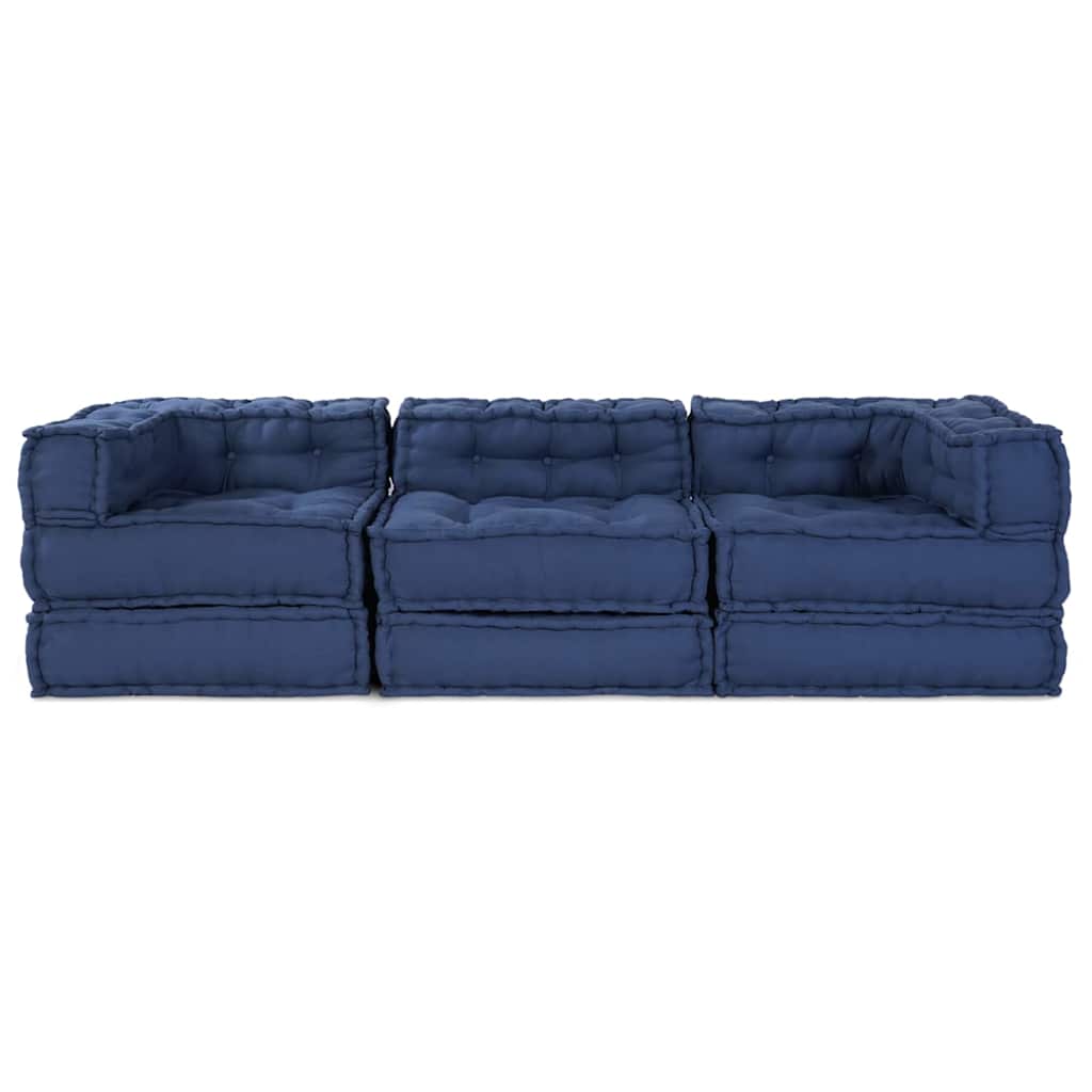 Unità di Divano Modulare 3 pcs Indaco Tessuto | homemem39