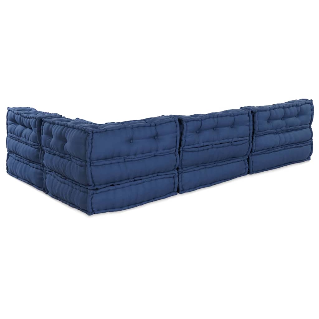Unità di Divano Modulare 4 pcs Indaco Tessuto | homemem39