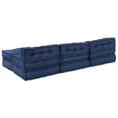 Unità di Divano Modulare 4 pcs Indaco Tessuto | homemem39