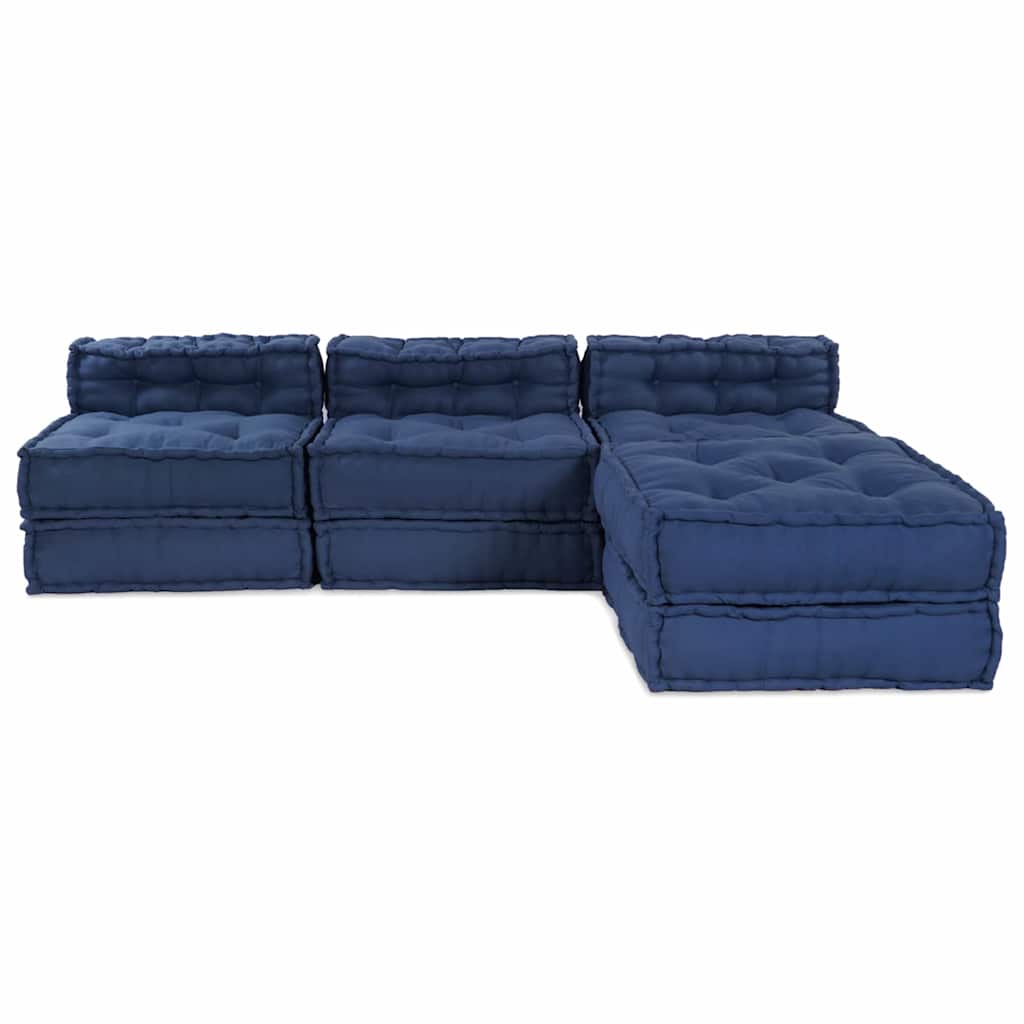 Unità di Divano Modulare 4 pcs Indaco Tessuto | homemem39