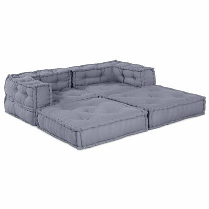 Unità di Divano Modulare 2 pcs Grigio 140 x 70 x 56 cm Tessuto | homemem39