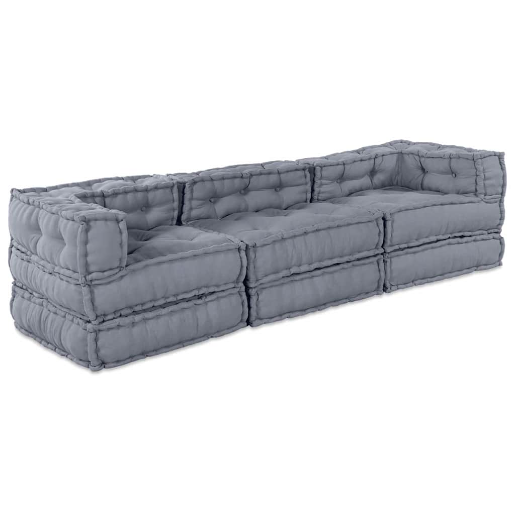 Unità di Divano Modulare 3 pcs Grigio Tessuto | homemem39
