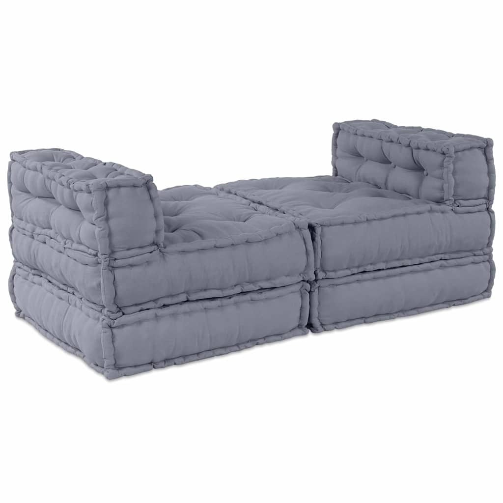 Unità di Divano Modulare 4 pcs Grigio Tessuto