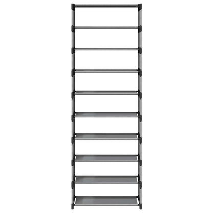 Scarpiera 10 Ripiani Grigia 54x28x158 cm in Tessuto Non Tessuto - homemem39