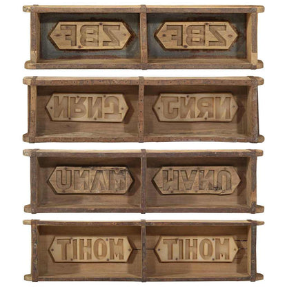 Vassoio 4 pcs Marrone 57 x 15 x 9 cm Legno Recuperato Massello | homemem39