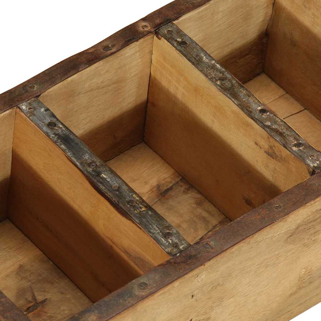 Vassoio 4 pcs Marrone 30 x 14 x 9 cm Legno Recuperato Massello | homemem39
