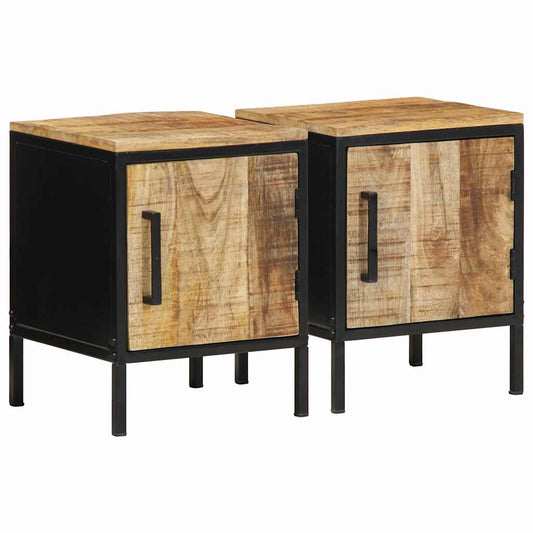 Armadio da Notte 2 pcs Marrone e nero 30 x 30 x 40 cm