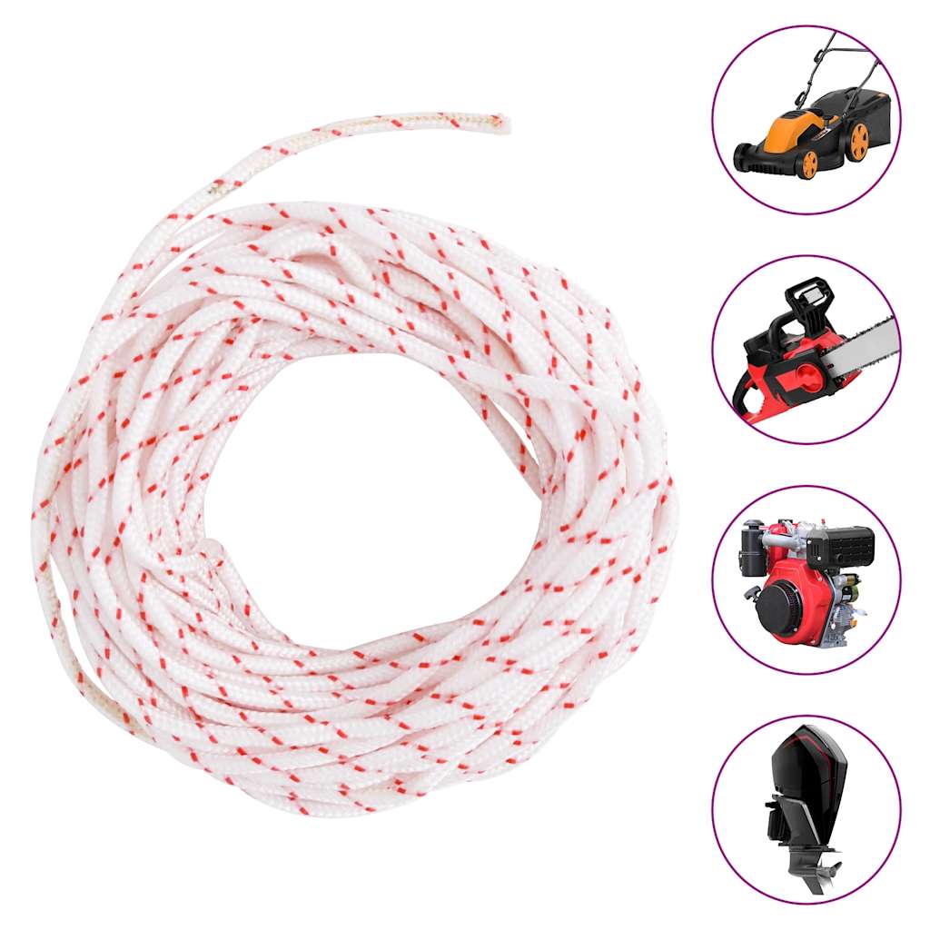 Fune di Avviamento a Strappo Bianco e Rosso Ø3 mm 10 m in Nylon - homemem39