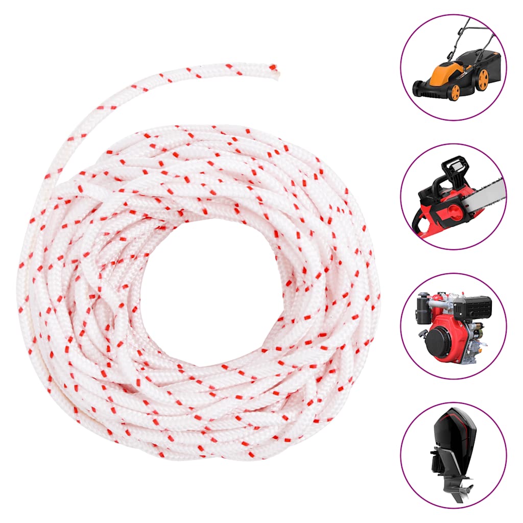 Fune di Avviamento a Strappo Bianco e Rosso Ø4 mm 10 m in Nylon - homemem39