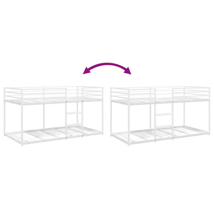 Letto a Castello senza Materasso Bianco 75x190 cm in Acciaio - homemem39