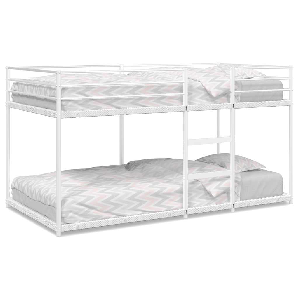 Letto a Castello senza Materasso Bianco 80x200 cm in Acciaio | homemem39