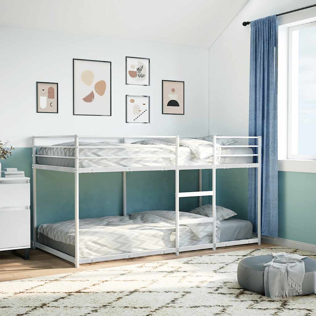Letto a Castello senza Materasso Bianco 80x200 cm in Acciaio | homemem39