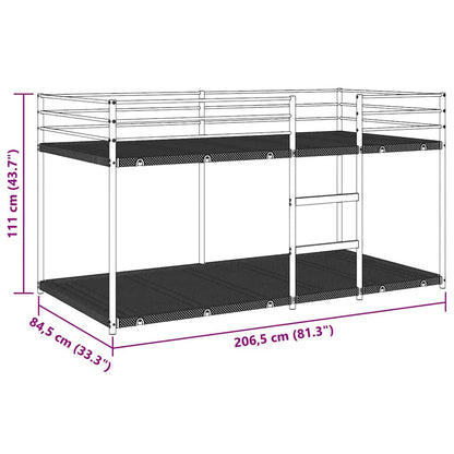 Letto a Castello senza Materasso Bianco 80x200 cm in Acciaio | homemem39