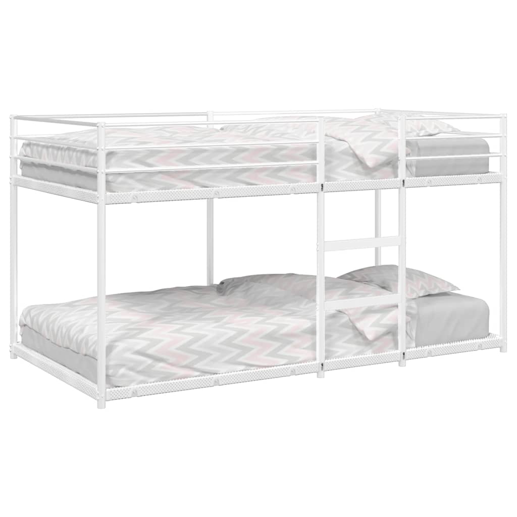 Letto a Castello senza Materasso Bianco 80x200 cm in Acciaio | homemem39