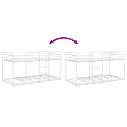 Letto a Castello senza Materasso Bianco 90x190 cm in Acciaio - homemem39