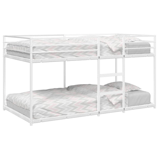 Letto a Castello senza Materasso Bianco 90x200 cm in Acciaio | homemem39
