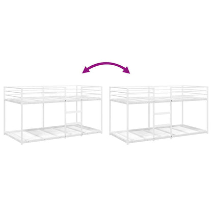 Letto a Castello senza Materasso Bianco 100x190 cm in Acciaio - homemem39