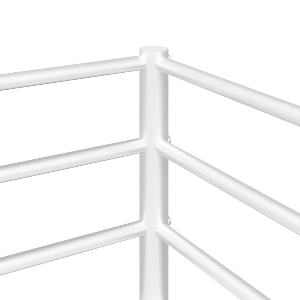 Letto a Castello senza Materasso Bianco 100x190 cm in Acciaio - homemem39