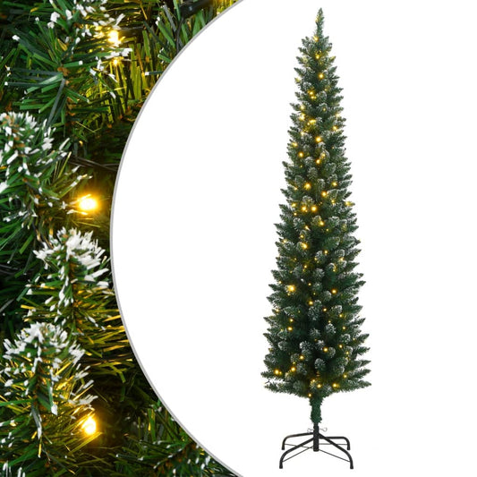 Albero di Natale Artificiale Sottile con 300 LED 180 cm