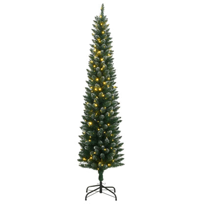 Albero di Natale Artificiale Sottile con 300 LED 180 cm