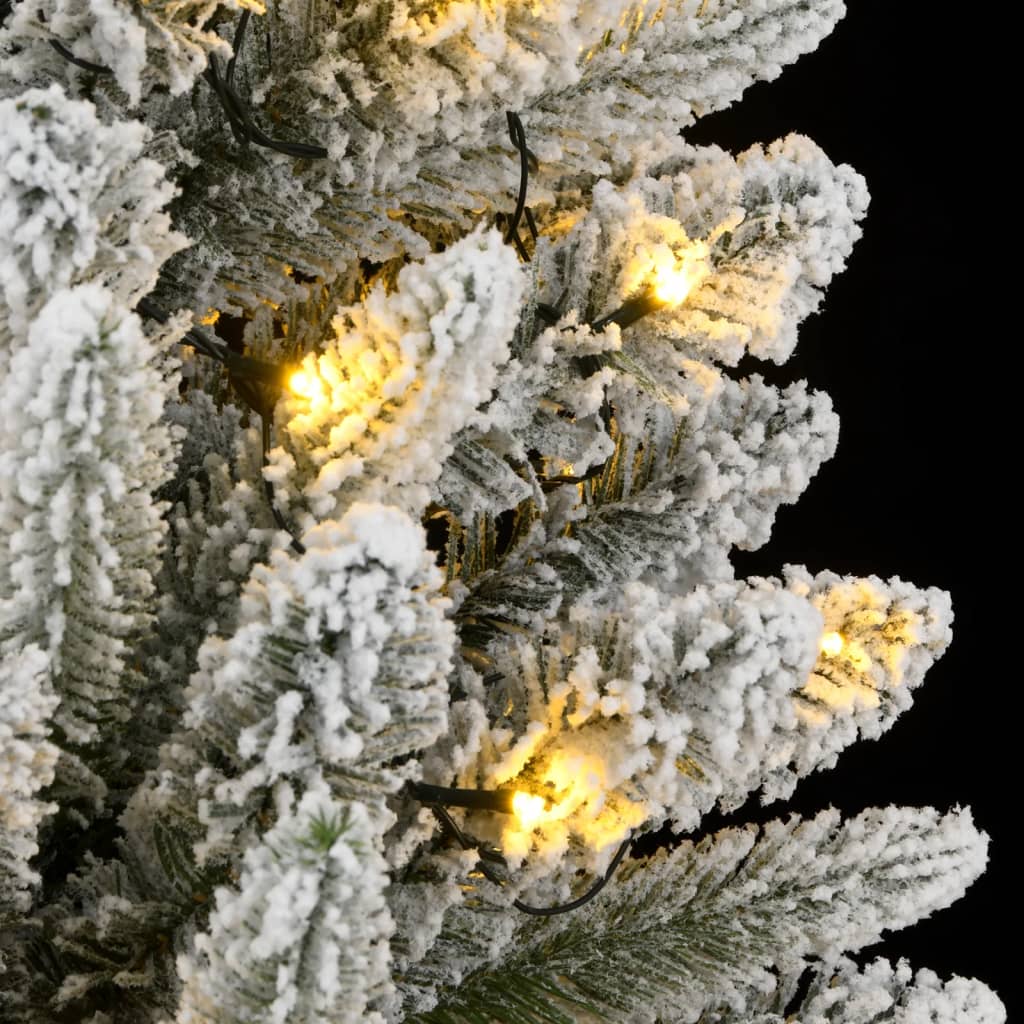 Albero di Natale Artificiale con 150 LED e Neve Fioccata 120 cm