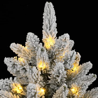 Albero di Natale Artificiale con 150 LED e Neve Fioccata 150 cm