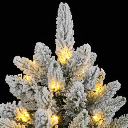 Albero di Natale Artificiale con 300 LED e Neve Floccata 240 cm