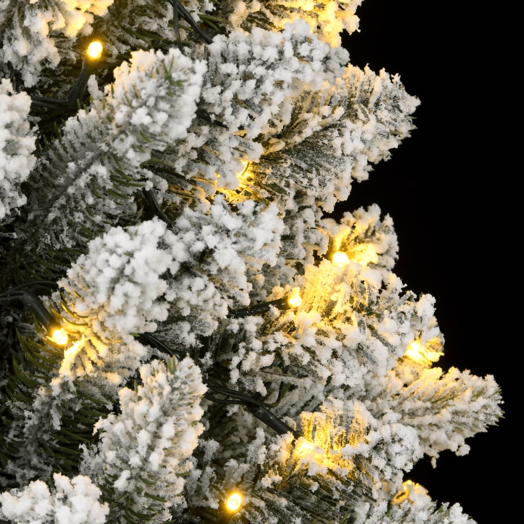 Albero di Natale Artificiale con 150 LED e Neve Fioccata 150 cm