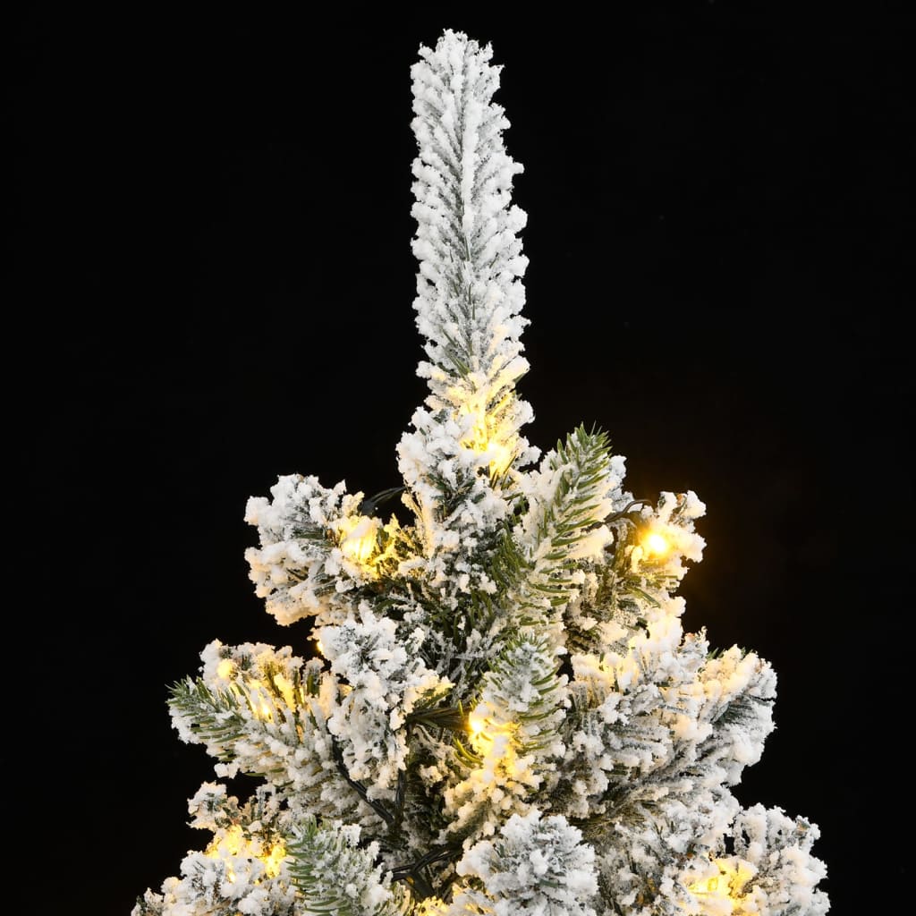 Albero di Natale Artificiale con 300 LED e Neve Floccata 180 cm