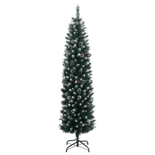 Albero di Natale Artificiale Sottile con 150 LED 120 cm