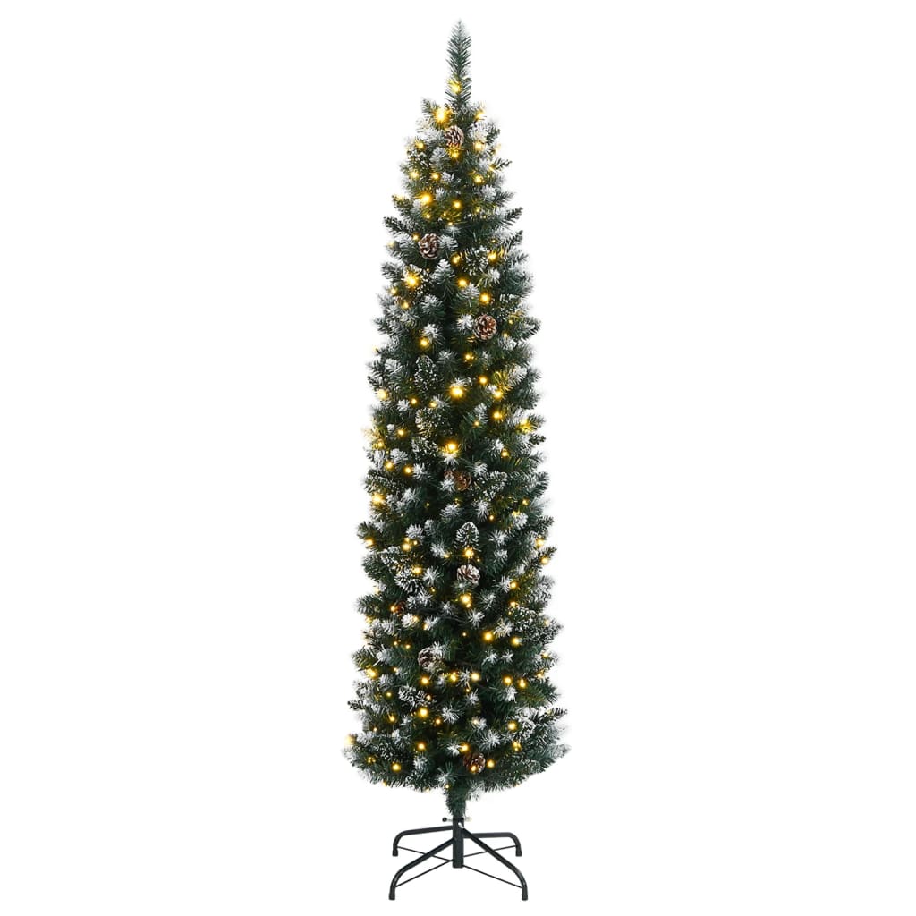 Albero di Natale Artificiale Sottile con 150 LED 150 cm