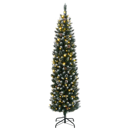 Albero di Natale Artificiale Sottile con 150 LED 150 cm