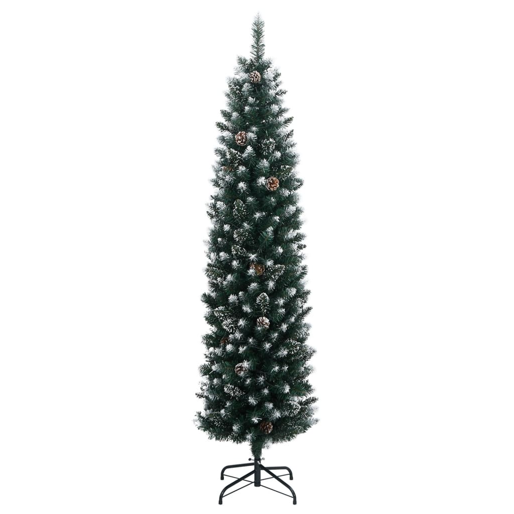 Albero di Natale Artificiale Sottile con 300 LED 180 cm