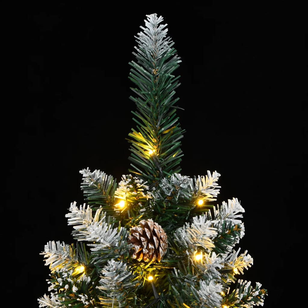 Albero di Natale Artificiale Sottile con 300 LED 210 cm