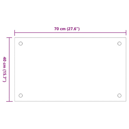 Paraschizzi per Cucina 2 pz Bianchi 70x40 cm in Vetro Temperato - homemem39