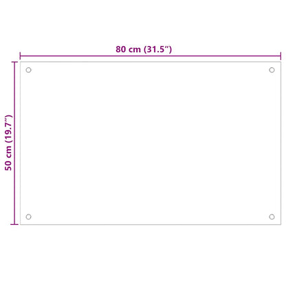 Paraschizzi per Cucina 2 pz Bianchi 80x50 cm in Vetro Temperato