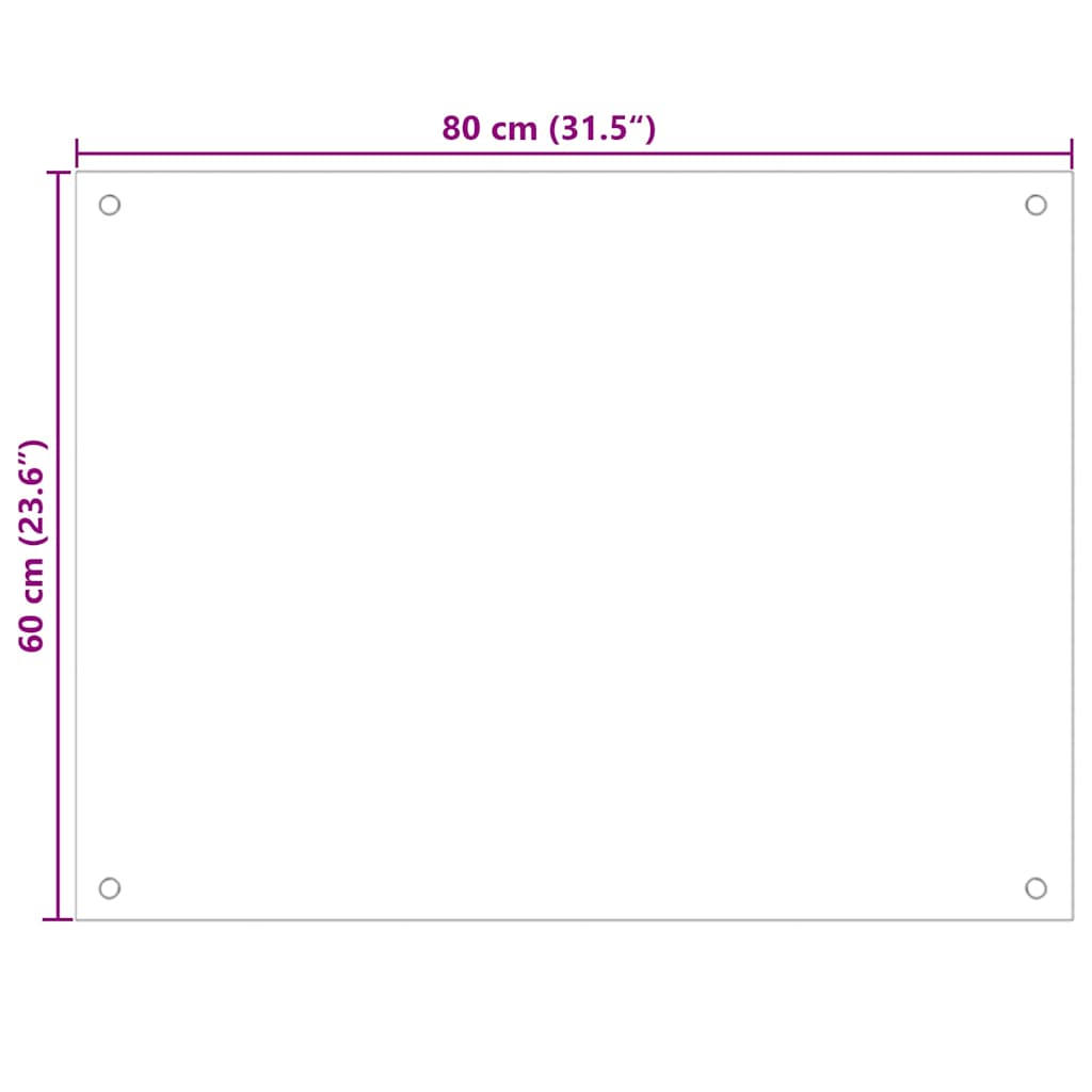 Paraschizzi per Cucina 2 pz Bianchi 80x60 cm in Vetro Temperato