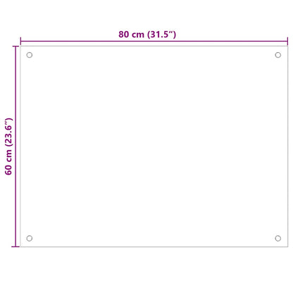 Paraschizzi per Cucina 2 pz Bianchi 80x60 cm in Vetro Temperato