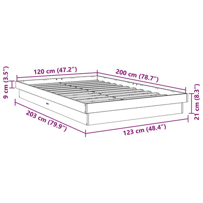 Struttura Letto Senza Materasso 120x200 cm in Legno di Rovere | homemem39